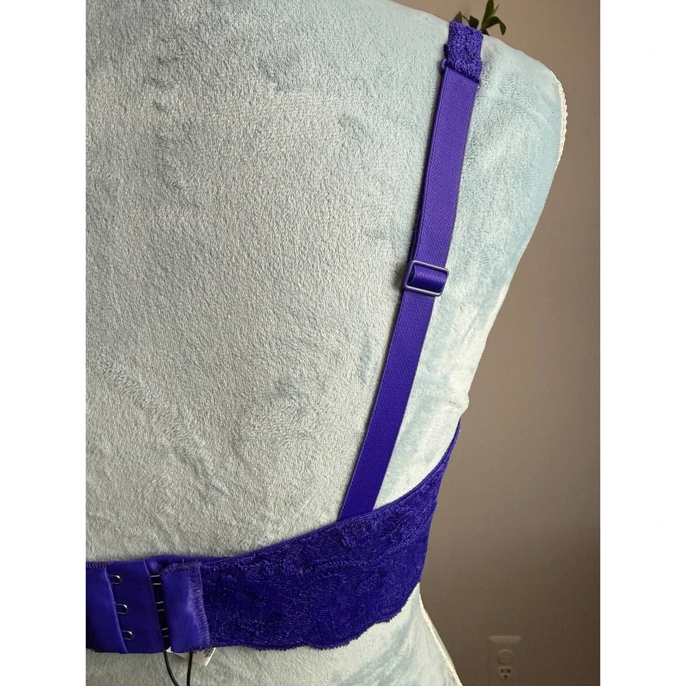Cosabella Never Say Never‎ Lace Balconette Underwire Bra Purple NWT 34D